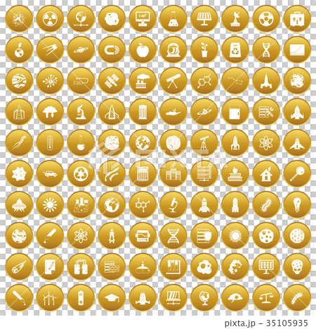 100 space icons set gold 100 space icons set gold 35105935