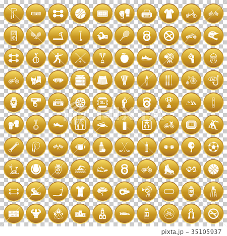 100 sport icons set gold 100 sport icons set gold 35105937
