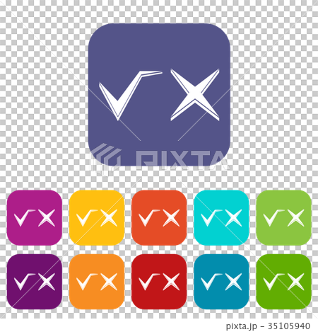 Tick and cross icons set Tick and cross icons set 35105940