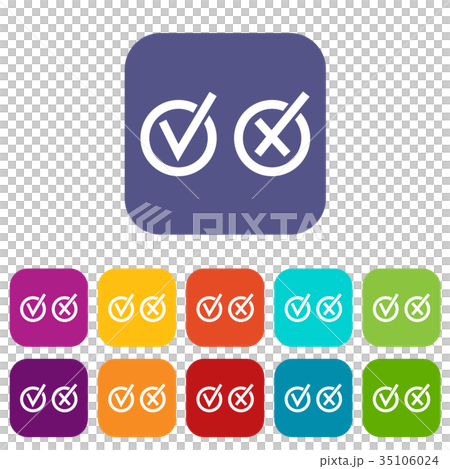 Signs of choice of tick and cross in circles set Signs of choice of tick and cross in circles set 35106024