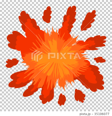 Red explosion icon, cartoon style 35106077