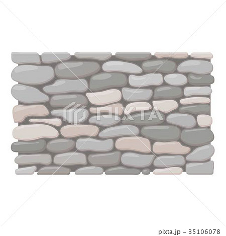 Stone fence icon, cartoon style 35106078