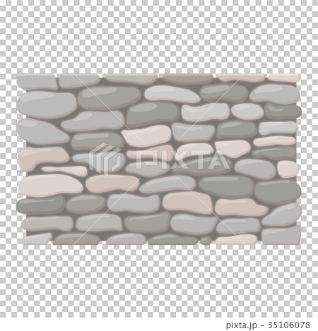 Stone fence icon, cartoon style 35106078