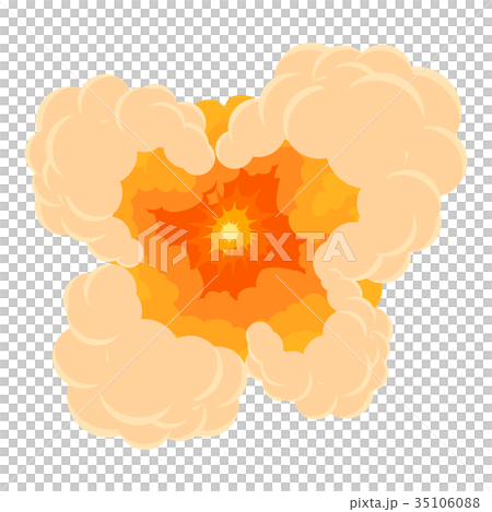 Cloudy explosion icon, cartoon style 35106088