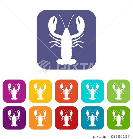 Crayfish icons set Crayfish icons set 35106137