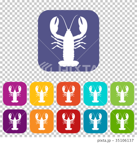 Crayfish icons set Crayfish icons set 35106137