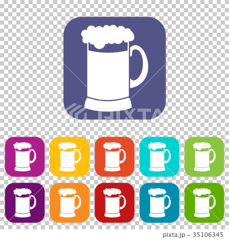 Mug of dark beer icons set Mug of dark beer icons set 35106345