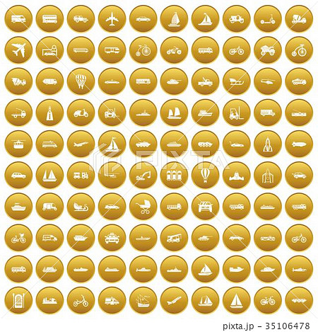 100 transportation icons set gold 100 transportation icons set gold 35106478