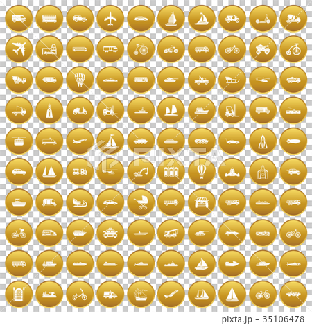 100 transportation icons set gold 100 transportation icons set gold 35106478