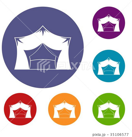 Awning tent icons set Awning tent icons set 35106577