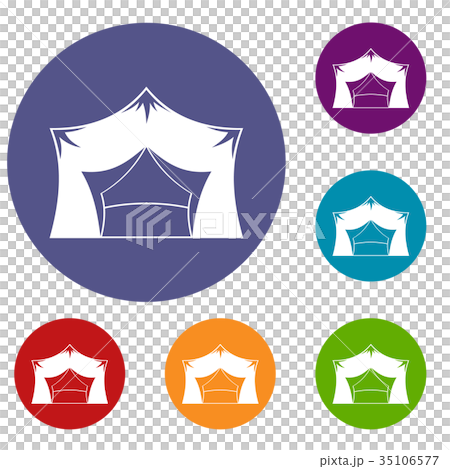 Awning tent icons set Awning tent icons set 35106577
