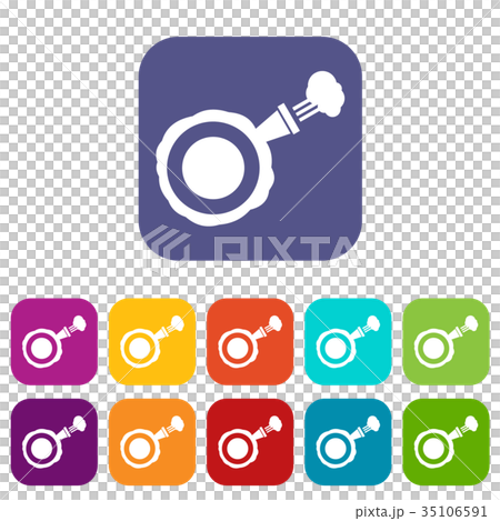 Whoopee cushion icons set 35106591