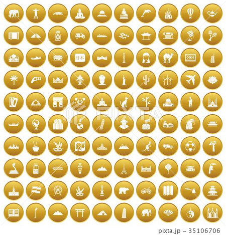 100 world tour icons set gold 100 world tour icons set gold 35106706