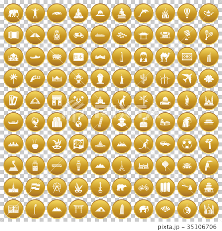 100 world tour icons set gold 100 world tour icons set gold 35106706