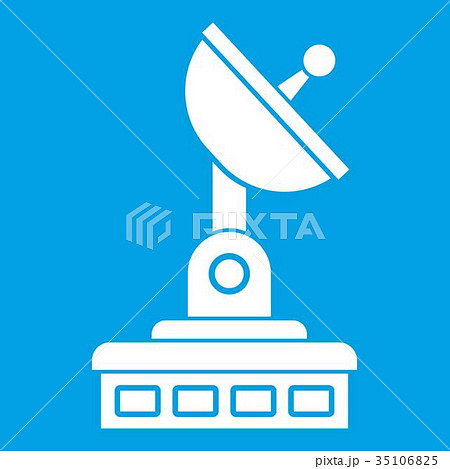 Satellite dish icon white Satellite dish icon white 35106825