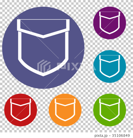 Pocket with valve icons set - Stock Illustration [35106849] - PIXTA