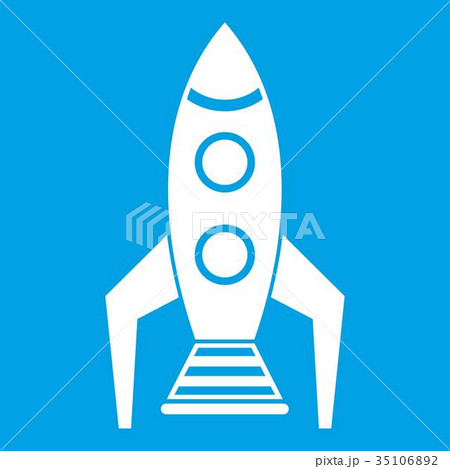 Space rocket icon white Space rocket icon white 35106892