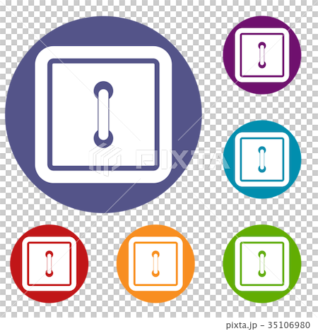 Sewn square button icons set - Stock Illustration [35106980] - PIXTA