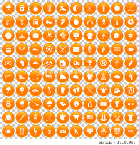 100 baseball icons set orange 100 baseball icons set orange 35106985