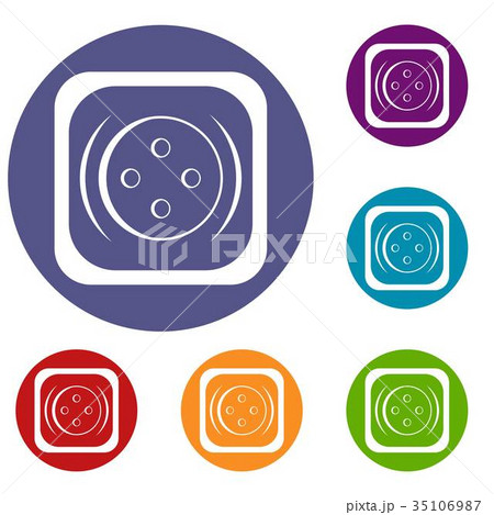 Clothing square button icons set 35106987
