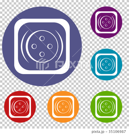 Clothing square button icons set 35106987
