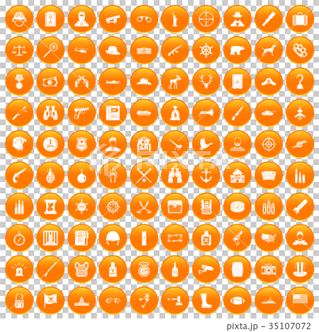 100 bullet icons set orange 100 bullet icons set orange 35107072