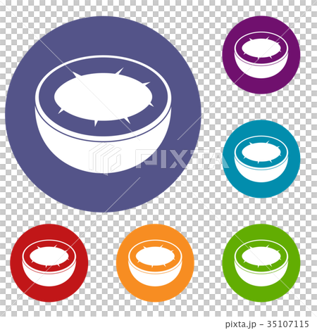 Half of coconut icons set 35107115