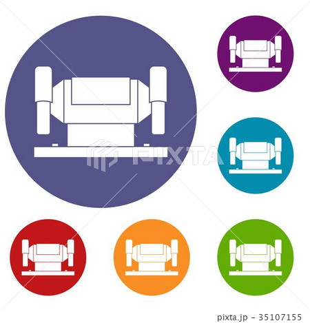 Metalworking machine icons set Metalworking machine icons set 35107155
