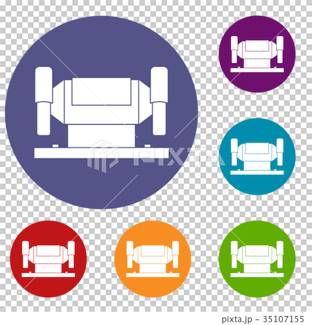 Metalworking machine icons set Metalworking machine icons set 35107155