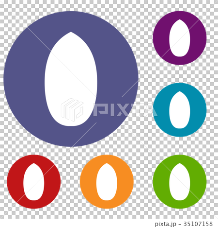 Pecan nut icons set 35107158