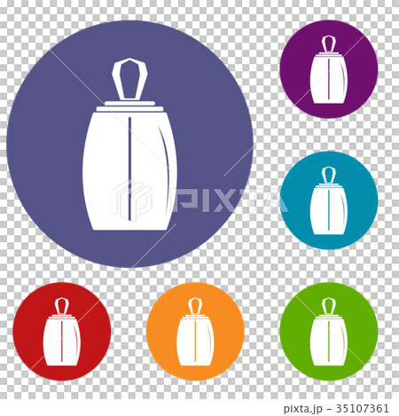 Elegant woman perfume bottle icons set 35107361