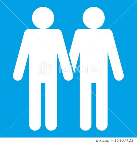 Two men gay icon white Two men gay icon white 35107422