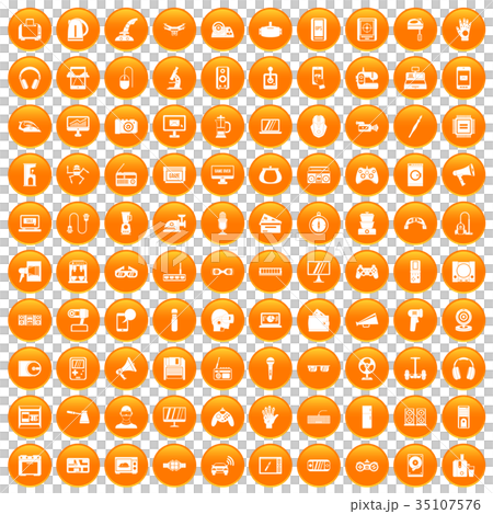 100 device app icons set orange 100 device app icons set orange 35107576