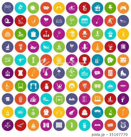 100 amusement icons set color 100 amusement icons set color 35107770