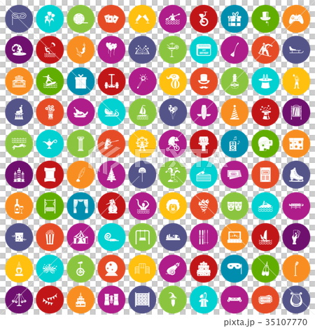 100 amusement icons set color 100 amusement icons set color 35107770