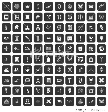 100 archeology icons set black 100 archeology icons set black 35107809