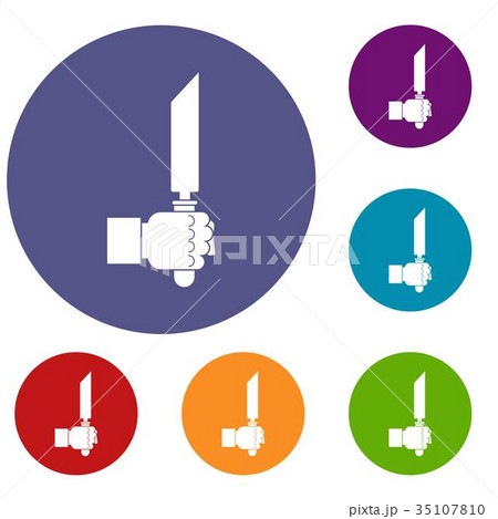 Pincer or plier in man hand icons set 35107810