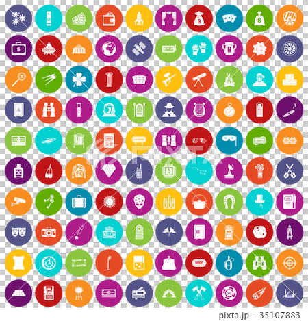 100 adult games icons set color 35107883