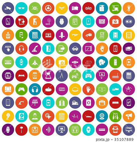 100 adjustment icons set color 35107889