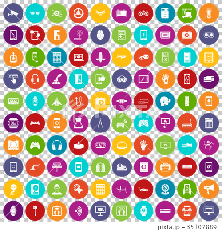 100 adjustment icons set color 35107889