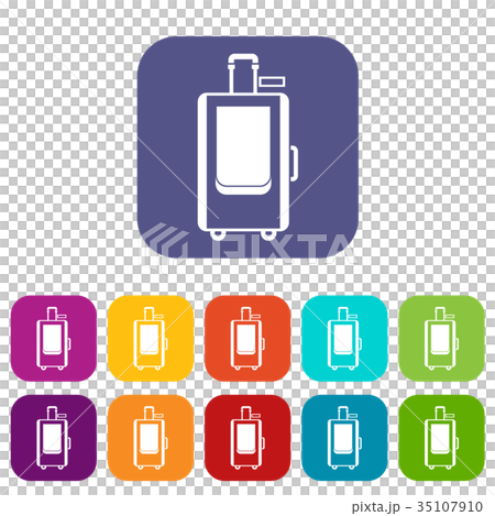 Travel suitcase icons set 35107910