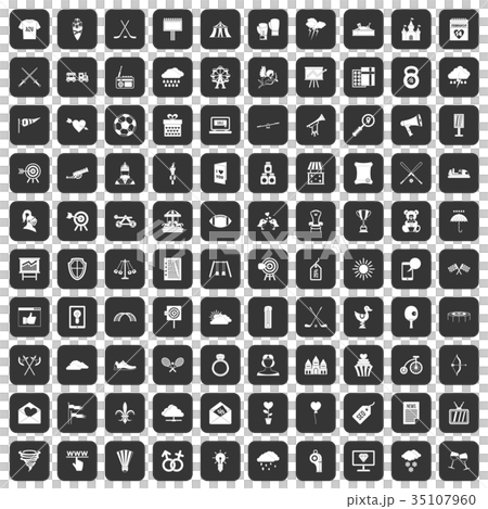 100 arrow icons set black 35107960