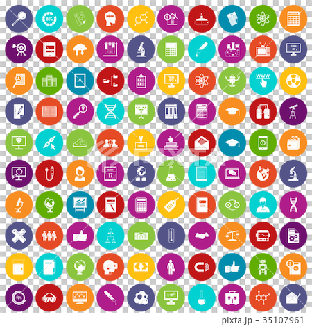 100 analytics icons set color 35107961