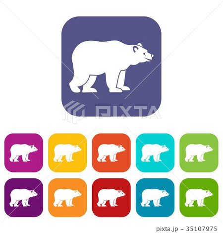 Bear icons set 35107975
