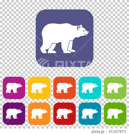 Bear icons set 35107975