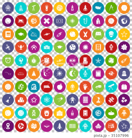 100 astronomy icons set color 35107996