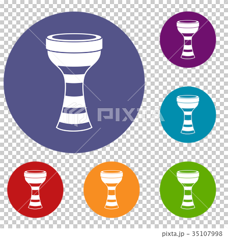 African drum icons set African drum icons set 35107998
