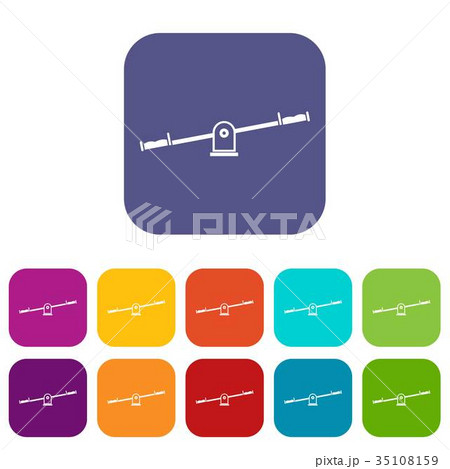 Seesaw icons set Seesaw icons set 35108159