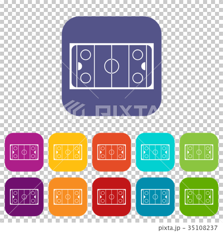 Ice hockey rink icons set - Stock Illustration [35108237] - PIXTA
