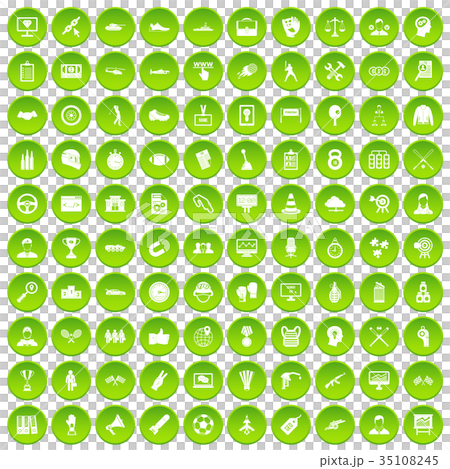 100 victory icons set green 100 victory icons set green 35108245